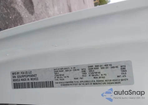 2023 Ram Promaster 2500 Window Van High Roof 159 Wb z USA, uszkodzony, nr VIN 3C6LRVPG3PE589427